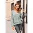 Hotouch Strickjacke Damen Langarm Gestrickte Jacke V-Ausschnitt Cardigan Lässig Open Front Solid Sweater mit Knopf Hellgrün Herbst XS