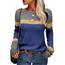 Tankaneo Damen Pullover Colorblock Langarm Rundhals Strickpullover Gestreift Slim Fit Strickwaren Tops