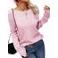 Tankaneo Damen Solide Langarm Pullover Rundhalsausschnitt Slim Knit Top Herbst Pullover