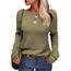 Tankaneo Damen Solide Langarm Pullover Rundhalsausschnitt Slim Knit Top Herbst Pullover
