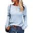 Tankaneo Damen Solide Langarm Pullover Rundhalsausschnitt Slim Knit Top Herbst Pullover