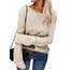 Tankaneo Damen Solide Langarm Pullover Rundhalsausschnitt Slim Knit Top Herbst Pullover