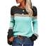 Tankaneo Damen Pullover Colorblock Langarm Rundhals Strickpullover Gestreift Slim Fit Strickwaren Tops