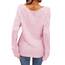 Tankaneo Damen Solide Langarm Pullover Rundhalsausschnitt Slim Knit Top Herbst Pullover
