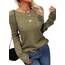 Tankaneo Damen Solide Langarm Pullover Rundhalsausschnitt Slim Knit Top Herbst Pullover
