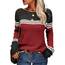 Tankaneo Damen Pullover Colorblock Langarm Rundhals Strickpullover Gestreift Slim Fit Strickwaren Tops