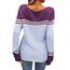 Tankaneo Damen Pullover Colorblock Langarm Rundhals Strickpullover Gestreift Slim Fit Strickwaren Tops