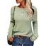 Tankaneo Damen Solide Langarm Pullover Rundhalsausschnitt Slim Knit Top Herbst Pullover