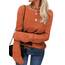 Tankaneo Damen Solide Langarm Pullover Rundhalsausschnitt Slim Knit Top Herbst Pullover