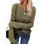 Tankaneo Damen Solide Langarm Pullover Rundhalsausschnitt Slim Knit Top Herbst Pullover