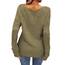 Tankaneo Damen Solide Langarm Pullover Rundhalsausschnitt Slim Knit Top Herbst Pullover