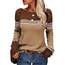 Tankaneo Damen Pullover Colorblock Langarm Rundhals Strickpullover Gestreift Slim Fit Strickwaren Tops