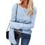 Tankaneo Damen Solide Langarm Pullover Rundhalsausschnitt Slim Knit Top Herbst Pullover