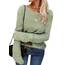 Tankaneo Damen Solide Langarm Pullover Rundhalsausschnitt Slim Knit Top Herbst Pullover