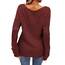 Tankaneo Damen Solide Langarm Pullover Rundhalsausschnitt Slim Knit Top Herbst Pullover
