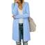 OUGES Strickjacken füR Damen Lang Cardigan Elegante Leicht Strickjacke Herbst Strickjackenpullover mit Taschen Blau S