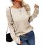 Tankaneo Damen Solide Langarm Pullover Rundhalsausschnitt Slim Knit Top Herbst Pullover