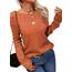 Tankaneo Damen Solide Langarm Pullover Rundhalsausschnitt Slim Knit Top Herbst Pullover