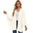 PULI Damen Poncho Schal Cashmere Feeling Strick Cape Cardigan Für Frauen Geschenk Für Mutter Elfenbeinweiß