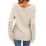 Tankaneo Damen Solide Langarm Pullover Rundhalsausschnitt Slim Knit Top Herbst Pullover