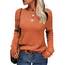 Tankaneo Damen Solide Langarm Pullover Rundhalsausschnitt Slim Knit Top Herbst Pullover