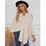 PULI Damen Poncho Schal Cashmere Feeling Strick Cape Cardigan Für Frauen Geschenk Für Mutter Leinen