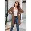 OUGES Strickjacken füR Damen Lang Cardigan Elegante Leicht Strickjacke Herbst Strickjackenpullover mit Taschen S