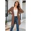 OUGES Strickjacken füR Damen Lang Cardigan Elegante Leicht Strickjacke Herbst Strickjackenpullover mit Taschen M