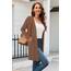 OUGES Strickjacken füR Damen Lang Cardigan Elegante Leicht Strickjacke Herbst Strickjackenpullover mit Taschen S