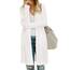 OUGES Weiße Strickjacken füR Damen Lang Cardigan Elegante Leicht Strickjacke Herbst Strickjackenpullover mit Taschen XL