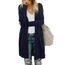 OUGES Strickjacken füR Damen Lang Cardigan Elegante Leicht Strickjacke Herbst Strickjackenpullover mit Taschen L