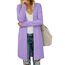 OUGES Strickjacken füR Damen Lang Cardigan Elegante Leicht Strickjacke Herbst Strickjackenpullover mit Taschen Lila M