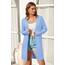 OUGES Strickjacken füR Damen Lang Cardigan Elegante Leicht Strickjacke Herbst Strickjackenpullover mit Taschen Blau XL