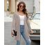 OUGES Strickjacken füR Damen Lang Cardigan Elegante Leicht Strickjacke Herbst Strickjackenpullover mit Taschen S