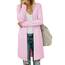 OUGES Strickjacken füR Damen Lang Cardigan Elegante Leicht Strickjacke Herbst Strickjackenpullover mit Taschen Rosa XXL