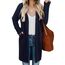 OUGES Strickjacken füR Damen Lang Cardigan Elegante Leicht Strickjacke Herbst Strickjackenpullover mit Taschen S
