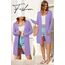 OUGES Strickjacken füR Damen Lang Cardigan Elegante Leicht Strickjacke Herbst Strickjackenpullover mit Taschen Lila XXL