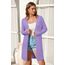 OUGES Strickjacken füR Damen Lang Cardigan Elegante Leicht Strickjacke Herbst Strickjackenpullover mit Taschen Lila XXL
