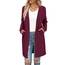 OUGES Strickjacken füR Damen Lang Cardigan Elegante Leicht Strickjacke Herbst Strickjackenpullover mit Taschen L