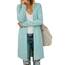 OUGES Strickjacken füR Damen Lang Cardigan Elegante Leicht Strickjacke Herbst Strickjackenpullover mit Taschen Mintgrün L