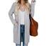 OUGES Strickjacken füR Damen Lang Cardigan Elegante Leicht Strickjacke Herbst Strickjackenpullover mit Taschen S