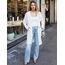 OUGES Weiße Strickjacken füR Damen Lang Cardigan Elegante Leicht Strickjacke Herbst Strickjackenpullover mit Taschen L
