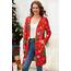 OUGES Strickjacken füR Damen Lang Cardigan Elegante Leicht Strickjacke Weihnachtsstrickjacke mit Taschen S