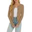 Damen Strickjacke Elegant Langarm Rundhals Cardigan Leicht Bolero Jäckchen mit Knöpfe Weiche Jacke über Top Kleid Kamel,XL