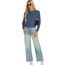 Enjyam Damen Strickjacke Elegant Langarm Rundhals Cardigan Leicht Jäckchen mit Knöpfe Weiche Strickweste über Top Kleid Blau,L