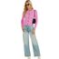 Enjyam Damen Strickjacke Elegant Langarm Rundhals Cardigan Leicht Bolero Jäckchen mit Knöpfe Weiche Jacke über Top Kleid Rosa,XL