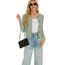 Damen Strickjacke Elegant Langarm Rundhals Cardigan Leicht Bolero Jäckchen mit Knöpfe Weiche Jacke über Top Kleid Salbei,S