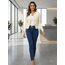 Enjyam Damen Strickjacke Elegant Langarm Rundhals Cardigan Leicht Jäckchen mit Knöpfe Weiche Weste über Top Kleid