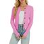 Enjyam Damen Strickjacke Elegant Langarm Rundhals Cardigan Leicht Bolero Jäckchen mit Knöpfe Weiche Jacke über Top Kleid Rosa,XL