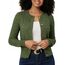 Enjyam Damen Strickjacke Langarm Elegant Kurz Cardigan mit Knöpfe Rundhals Leichte Trachtenjacke zum Top Kleid